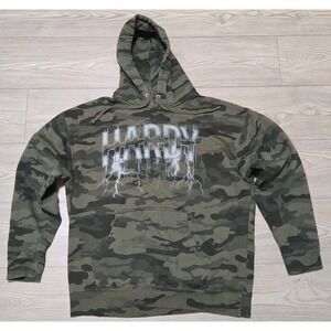 Hardy Tour Hoodie Sweatshirt Green Camo Men's Size XL Lightning Electrified Logo